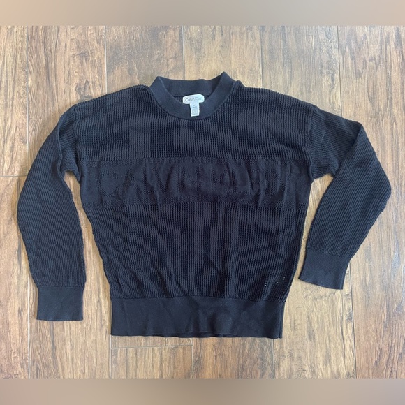 Knit Calvin Klein logo printed pullover sweater - Picture 1 of 4